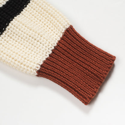 Vintage striped knitted polo for men