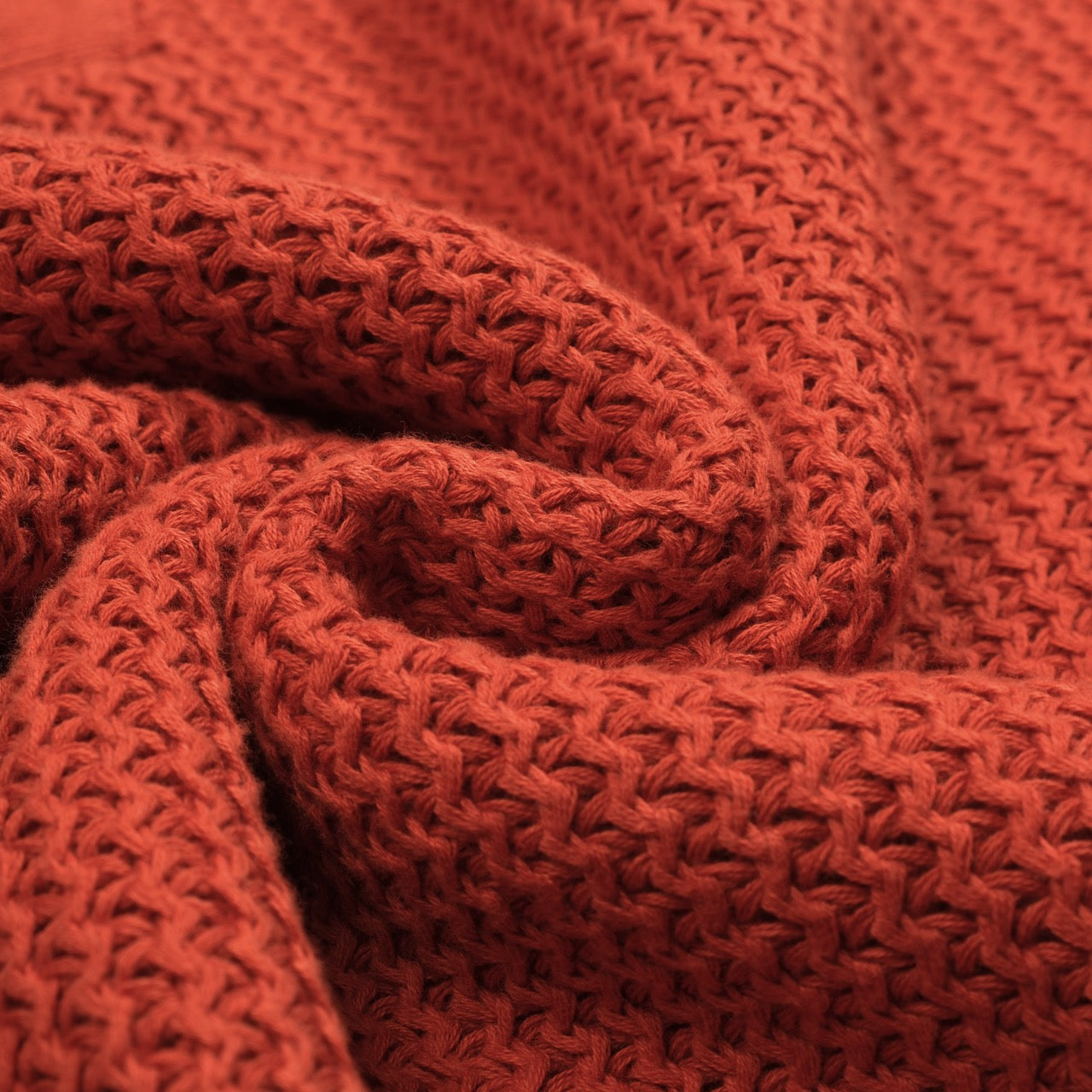 Vintage V-neck knitted polo in brown-orange wool