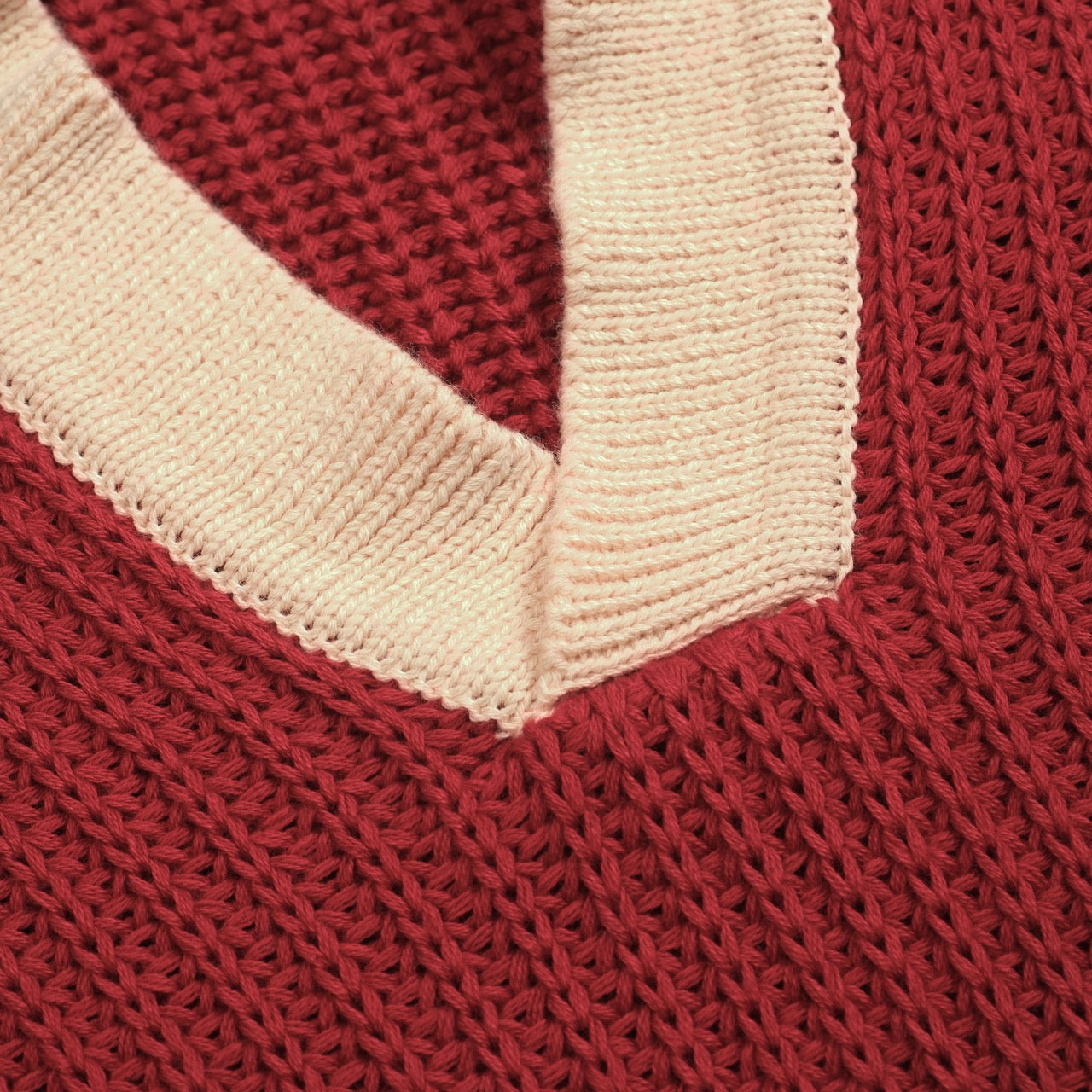 Casual Red Knitted Pullover for Men