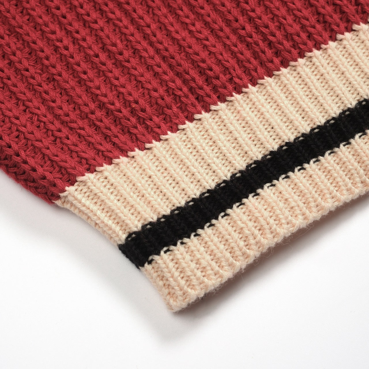 Casual Red Knitted Pullover for Men