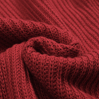 Casual Red Knitted Pullover for Men