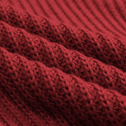 Casual Red Knitted Pullover for Men