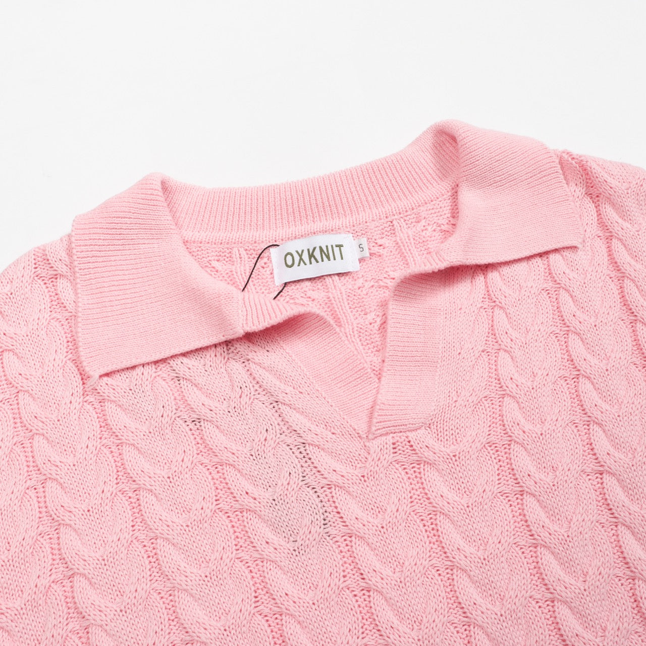 Pink knitted retro pull for men