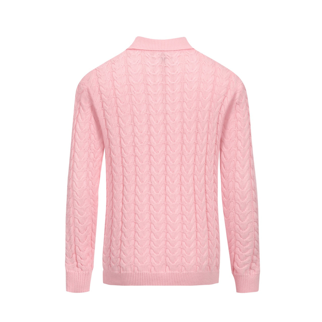 Pink knitted retro pull for men