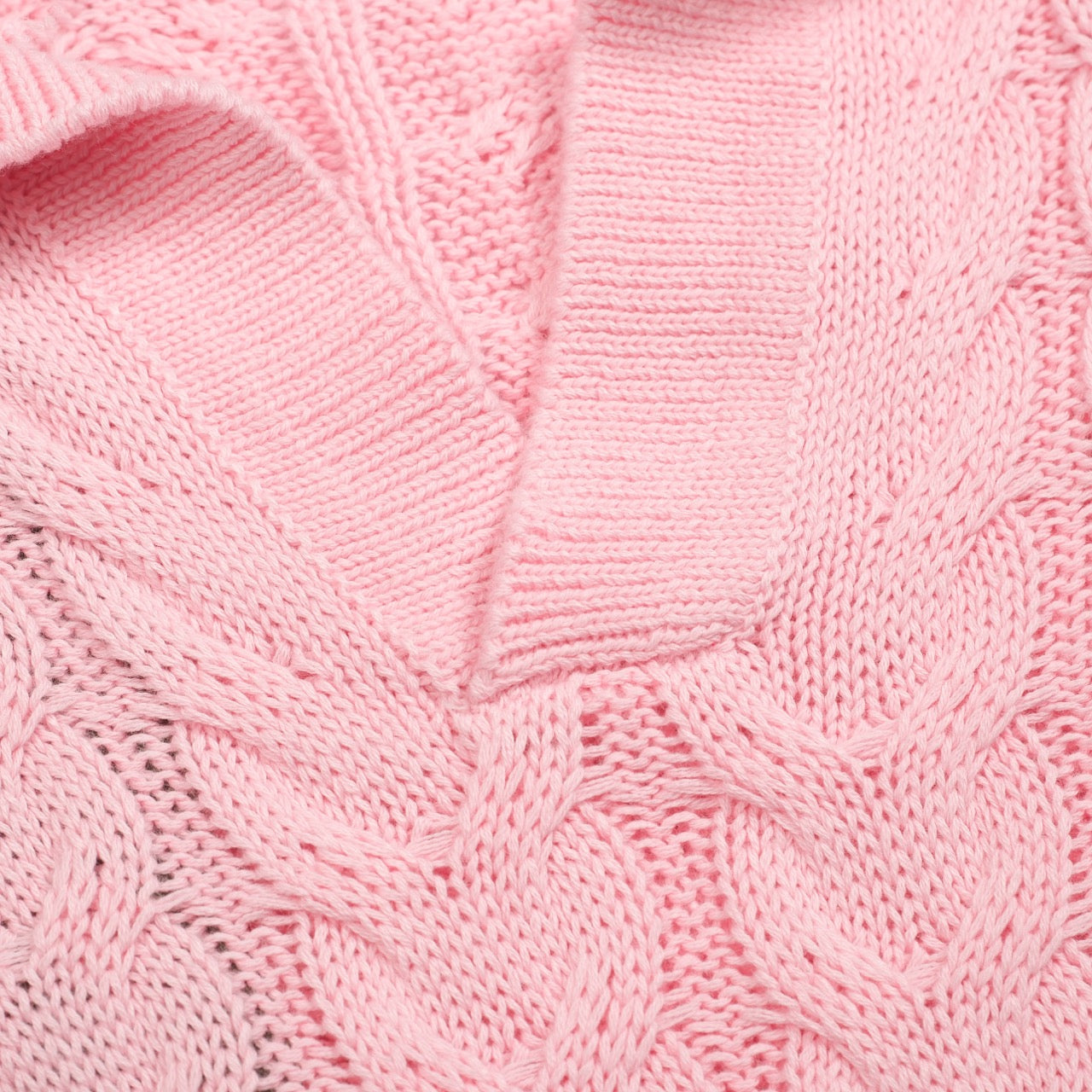 Pink knitted retro pull for men