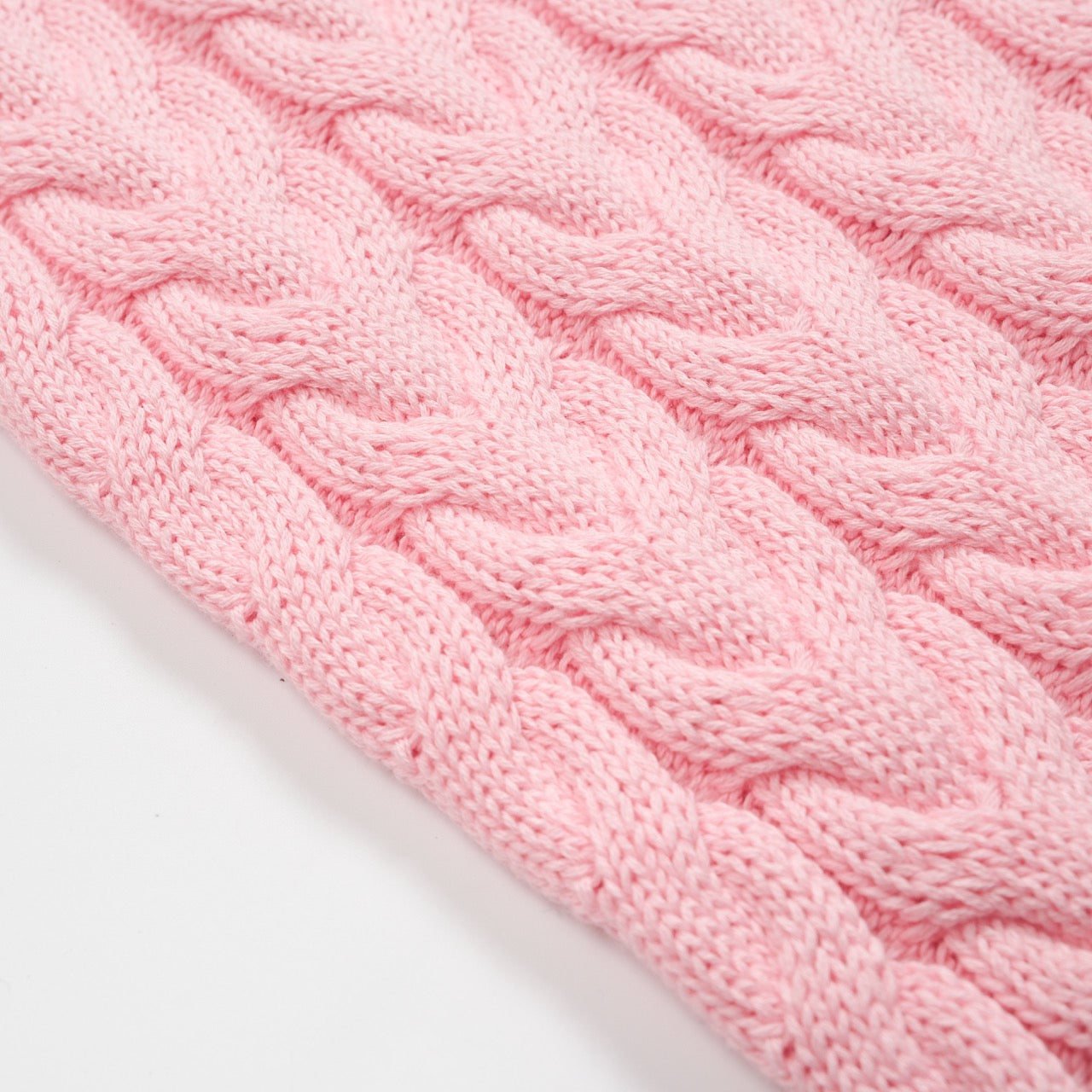 Pink knitted retro pull for men