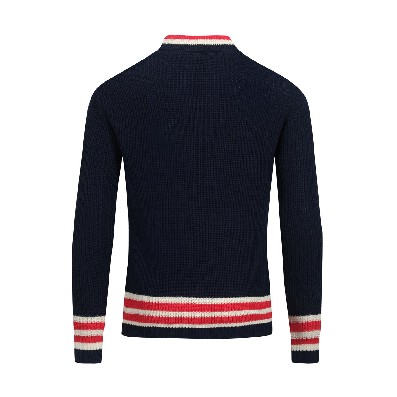 Navy Blue Retro V-Neck Polo for Men