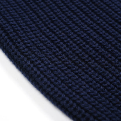 Casual Retro V-Neck Knit Polo in Navy Blue for Men