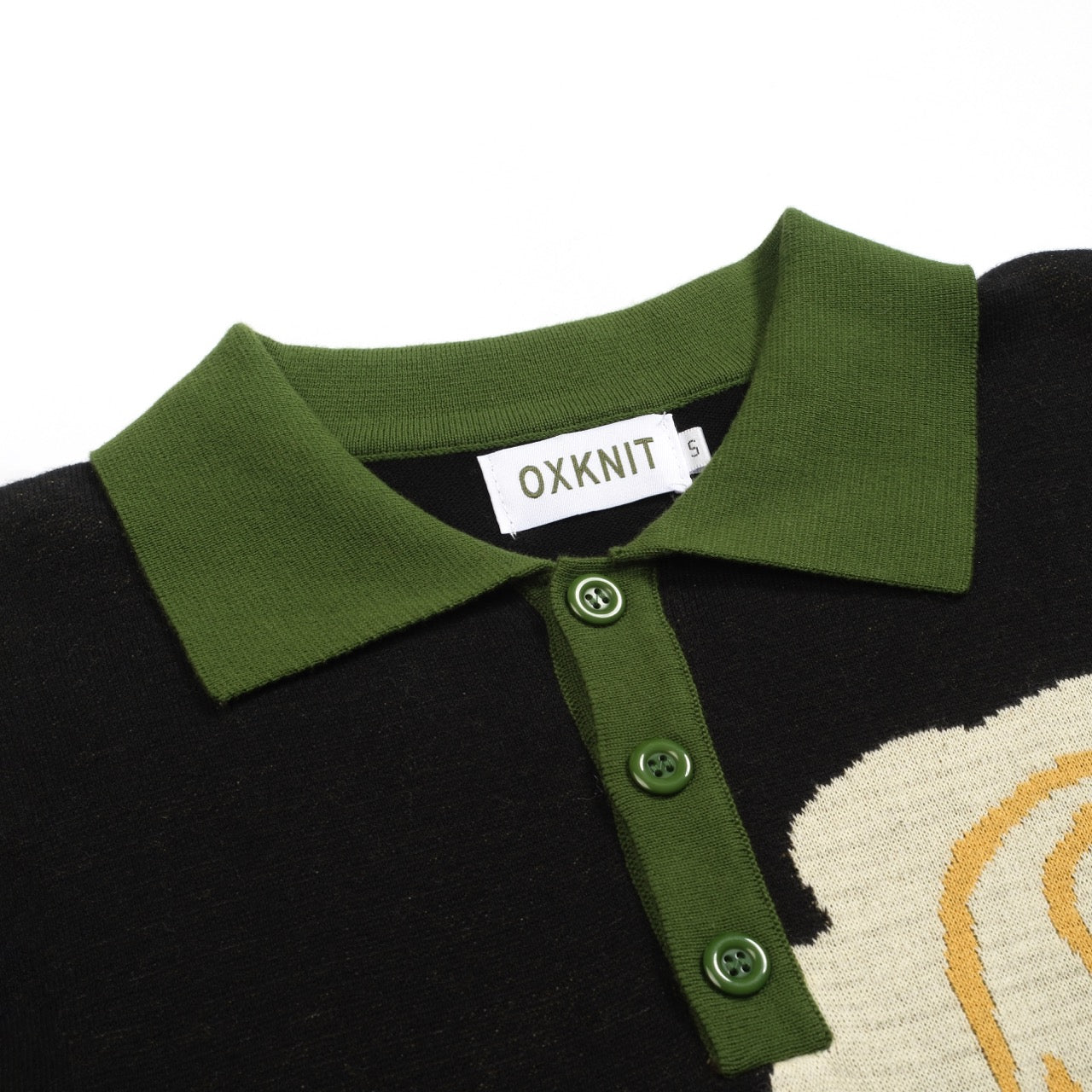 Vintage black jacquard polo for men