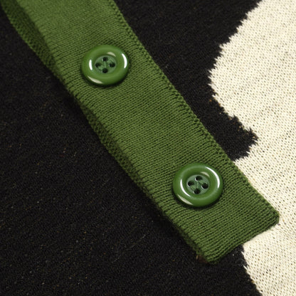 Vintage black jacquard polo for men