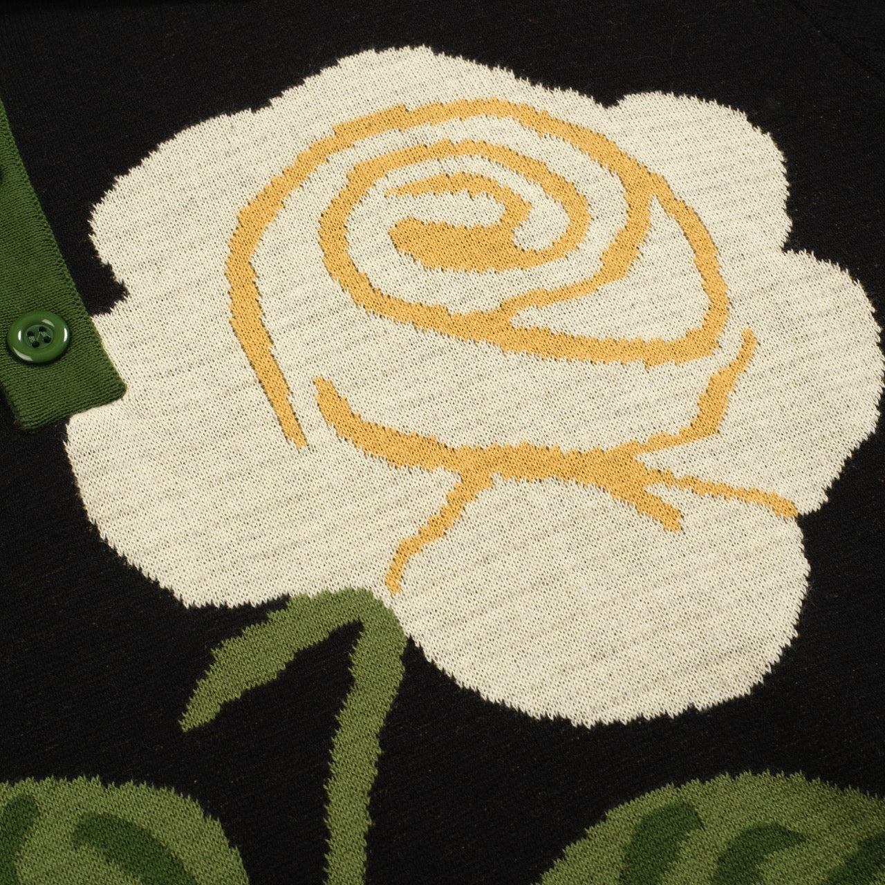 Vintage black jacquard polo for men