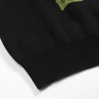 Vintage black jacquard polo for men