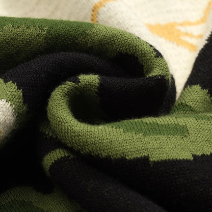 Vintage black jacquard polo for men