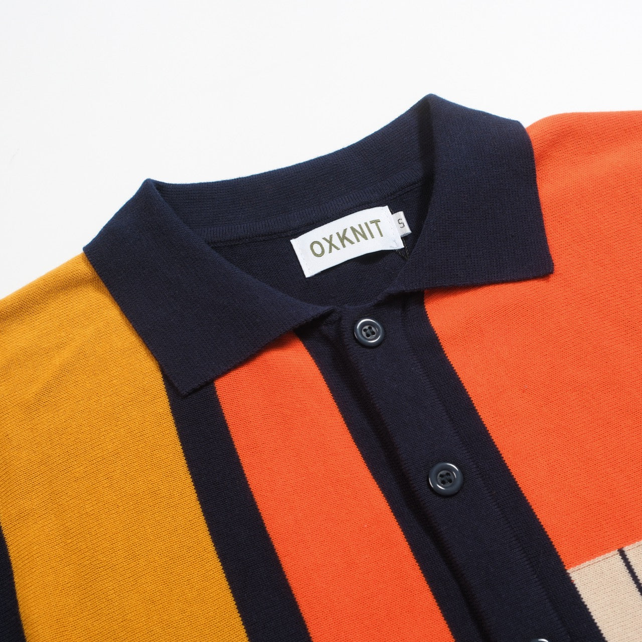 Vintage navy blue knitted jacquard cardigan for men