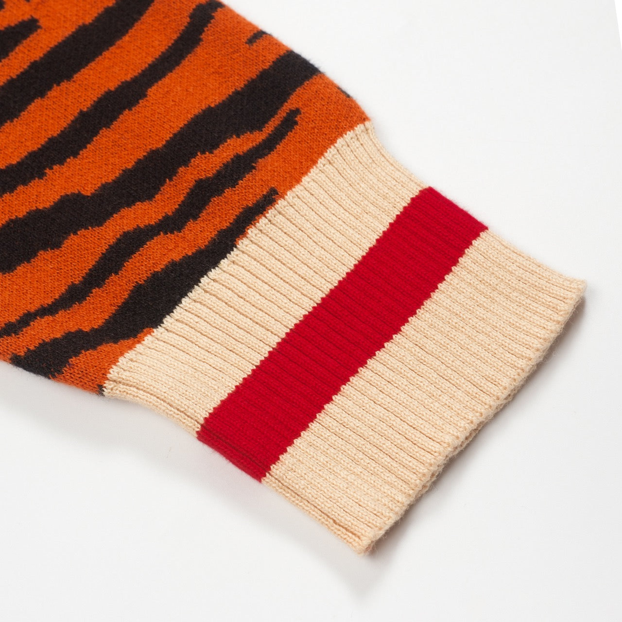 Orange striped zip cardigan for men