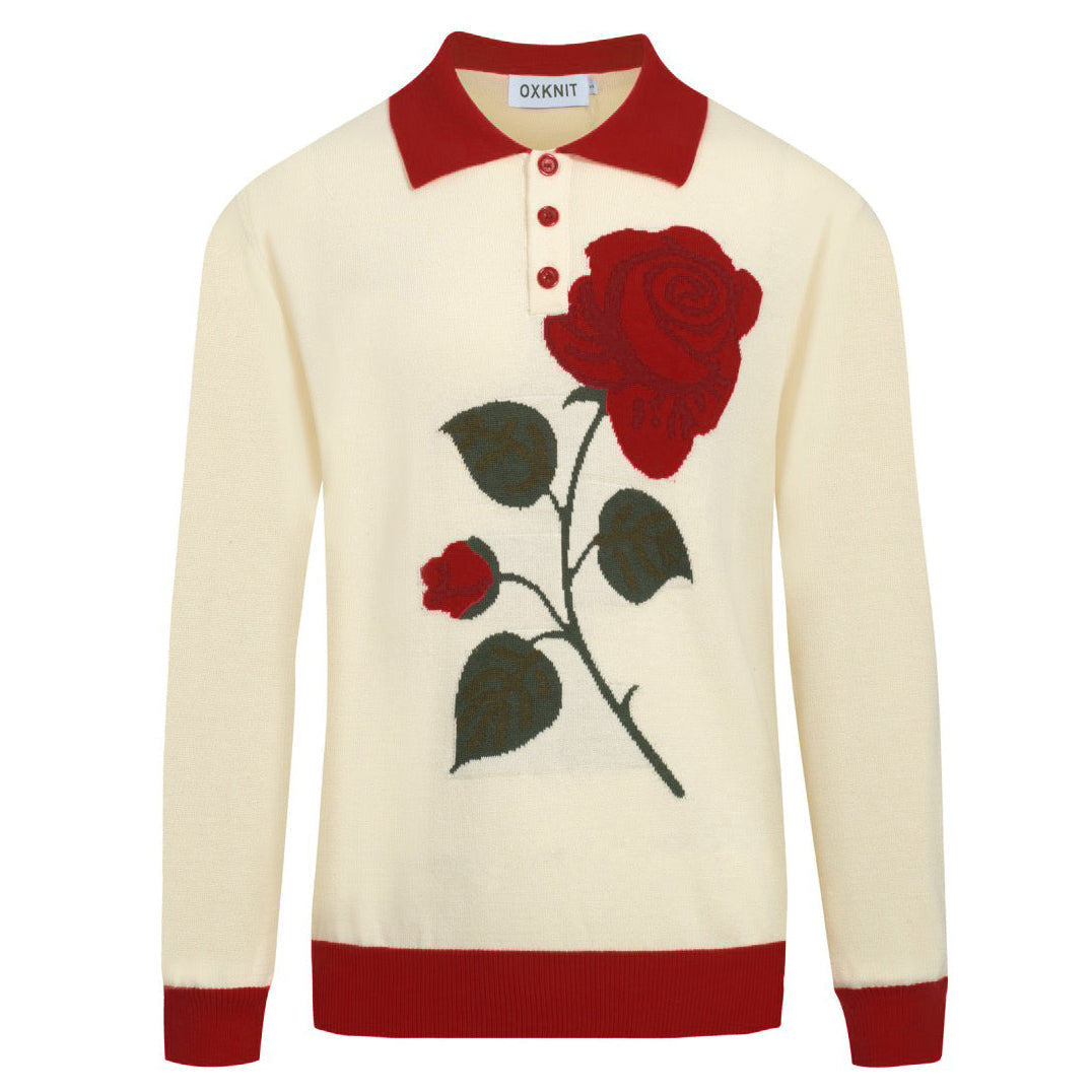 Men's Apricot Floral Jacquard Polo