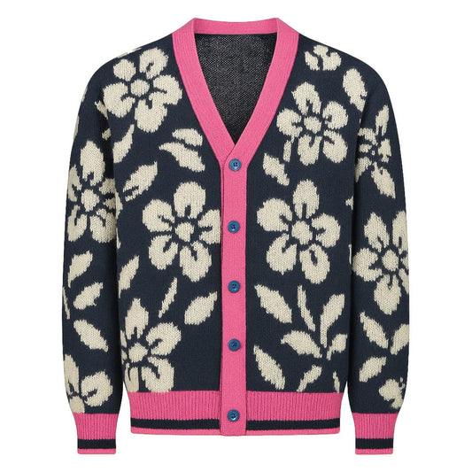 Black Floral Jacquard Art Jacket for Men