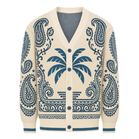 Vintage Blue Jacquard Jacket for Men