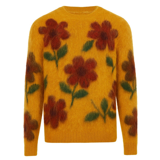 Men's Yellow Jacquard Vintage Jumper