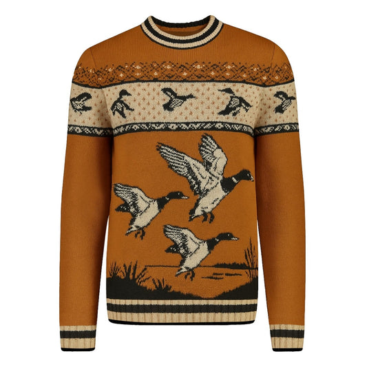 Casual brown jacquard jumper for men from the 1960s