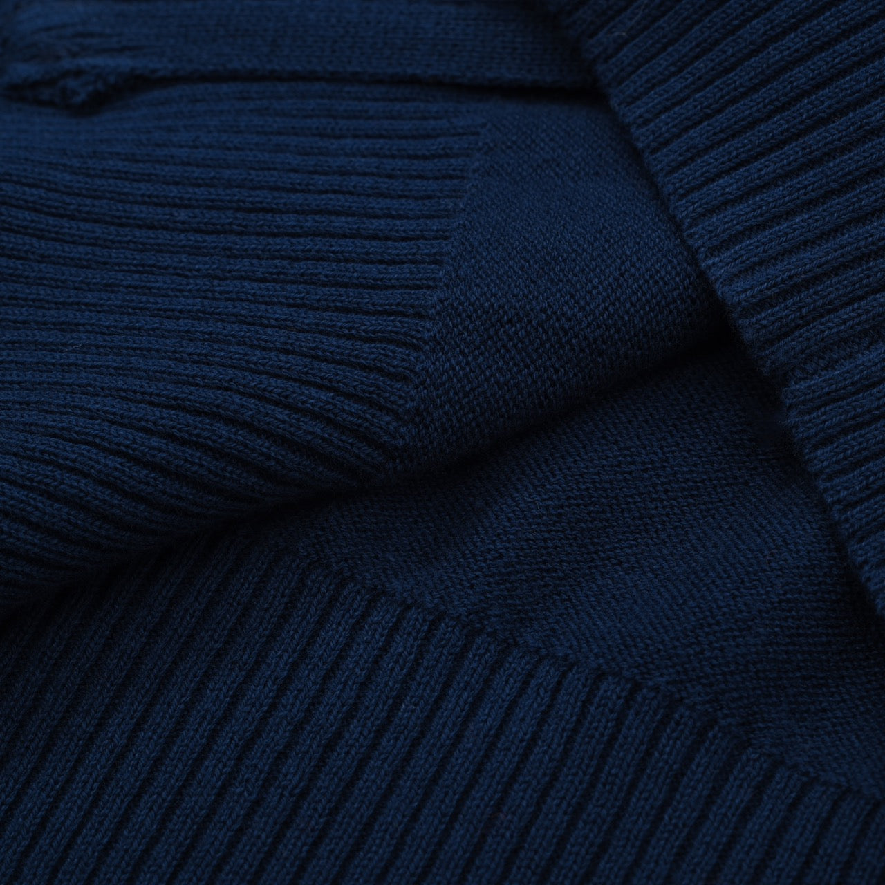 1970s Vintage Zip-Up Knitted Jacket for Men – Navy with Red and White Stripes