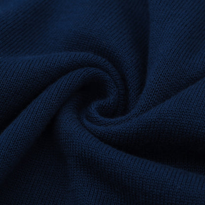 1970s Vintage Zip-Up Knitted Jacket for Men – Navy with Red and White Stripes