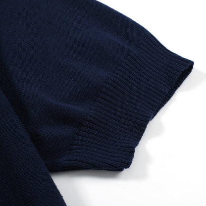 60s Gradient Stripe Knit Polo for Men – Short Sleeve Shirt with Vertical Panel