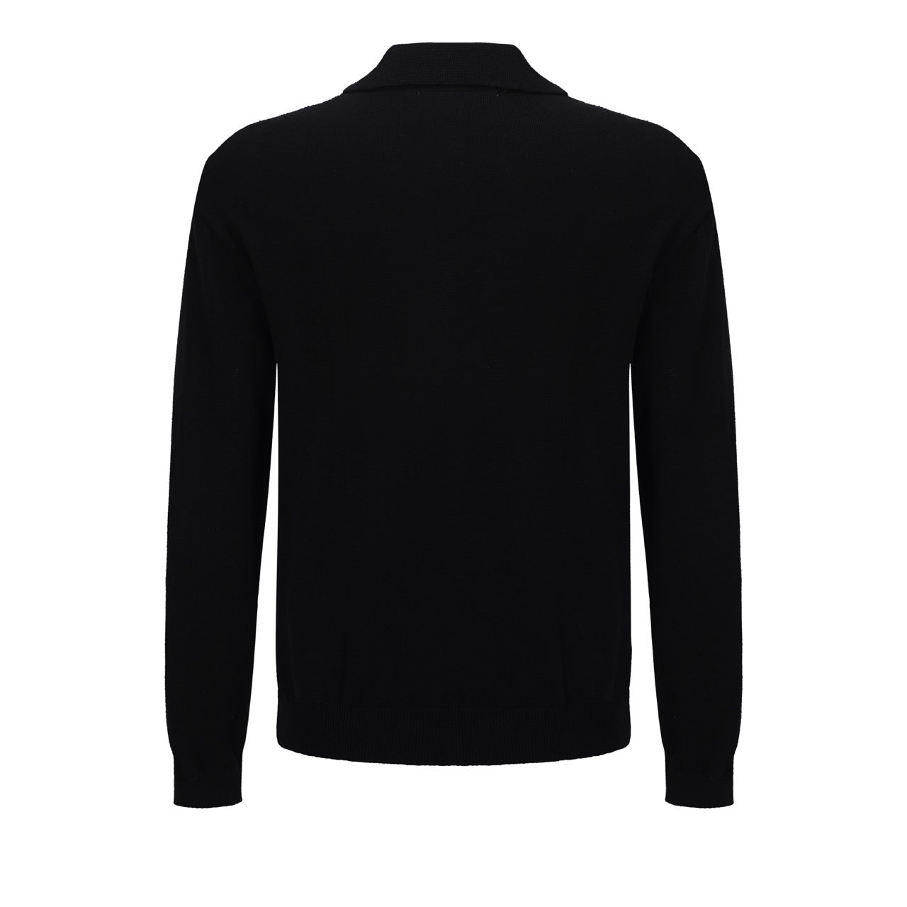 1970s Retro Zip-Up Knitted Jacket for Men – Vintage Black with Red and White Vertical Stripes