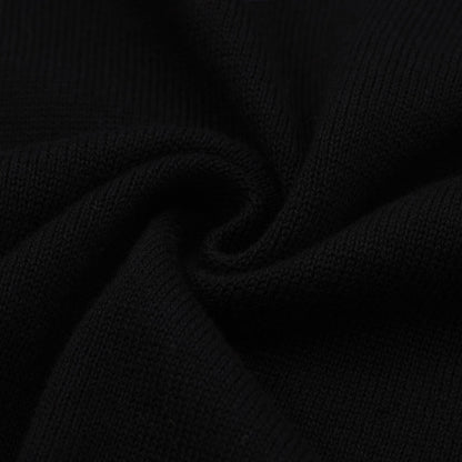 1970s Retro Zip-Up Knitted Jacket for Men – Vintage Black with Red and White Vertical Stripes