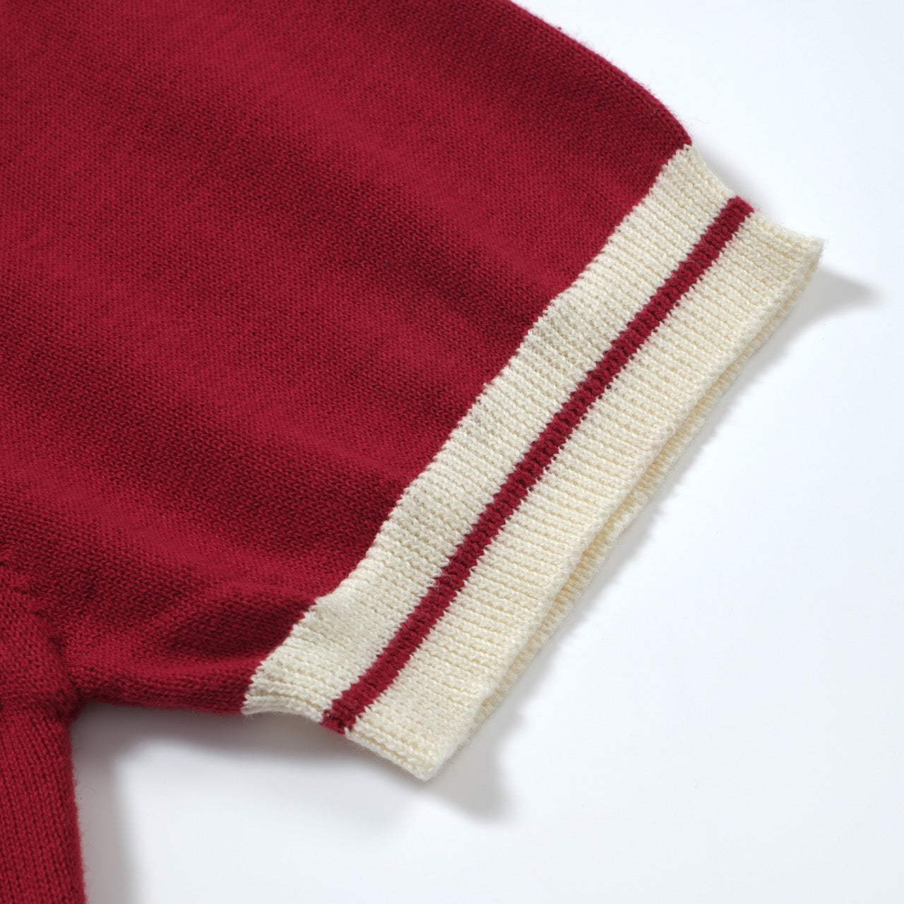 Red Knit Polo Mod 60s for Men – Retro Casual Shirt with Contrast Details