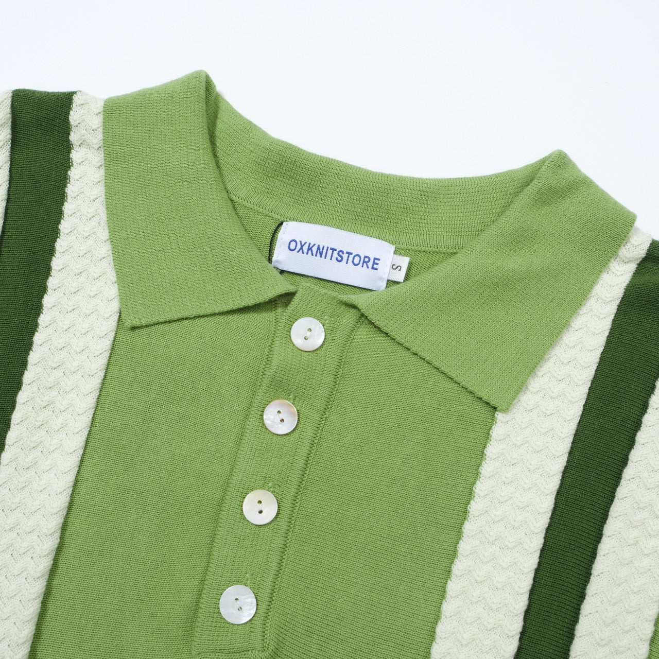 Men's 1960s Green Vertical Striped Knit Polo – Retro Mod Style