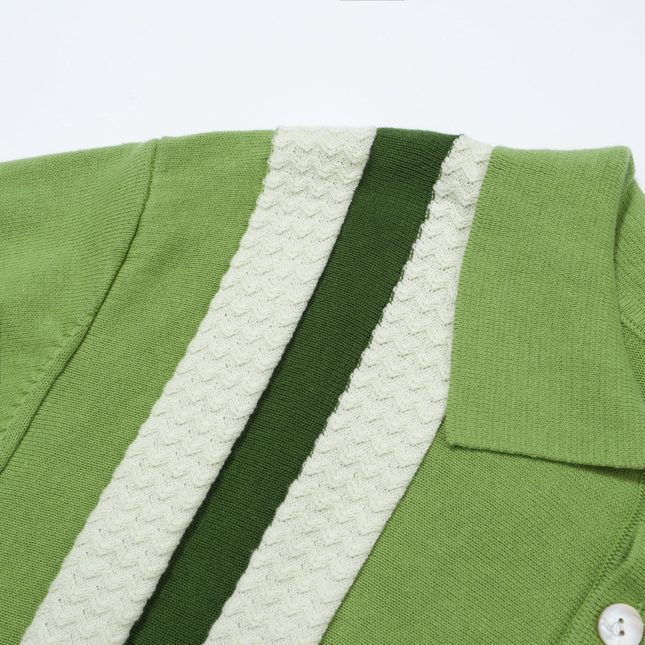 Men's 1960s Green Vertical Striped Knit Polo – Retro Mod Style