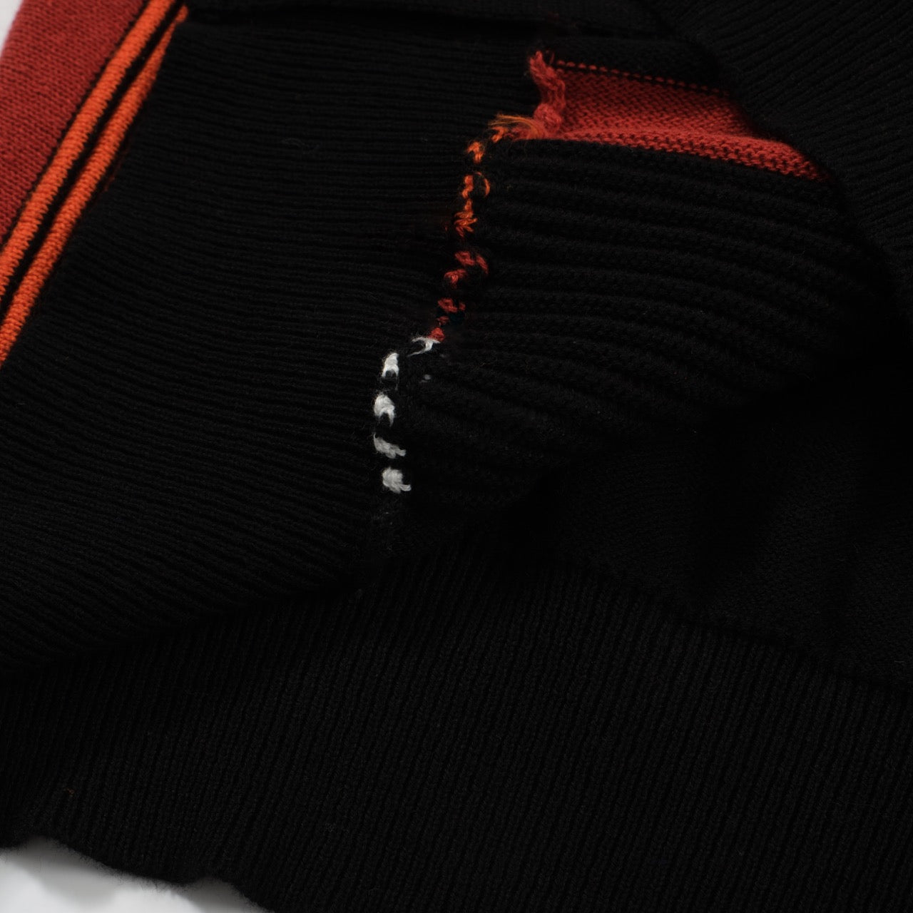 Men's Retro Stripe Knitted Zip Polo – 60s Mod Style in Dark Red and Black