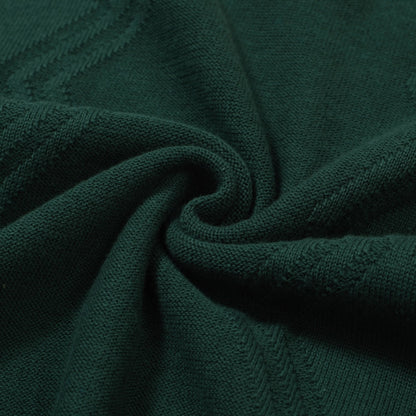 1960s Men's Green Knit Polo – Retro Brown Collar and Cuffs