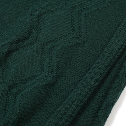 1960s Men's Green Knit Polo – Retro Brown Collar and Cuffs