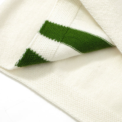 Cream mesh t-shirt for men with green stripes – 1970s Mod racing style