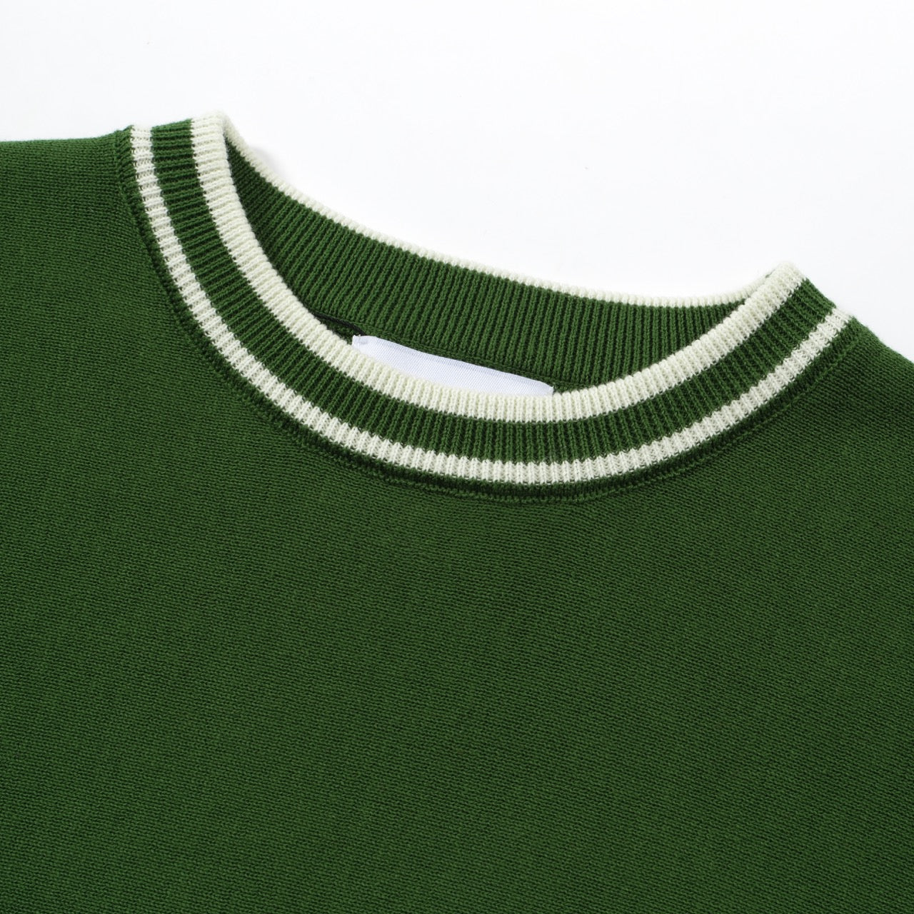 1970s Green Knitted T-shirt for Men – Retro Style with White Racing Stripe