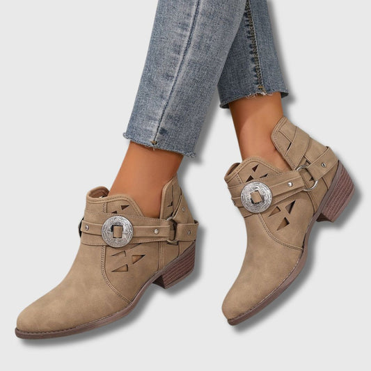 Clara™ | Women's Chic Western Ankle Boots