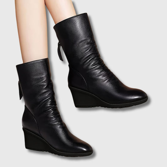 Amalia™ | Mid-Calf Wedge Heel Boots