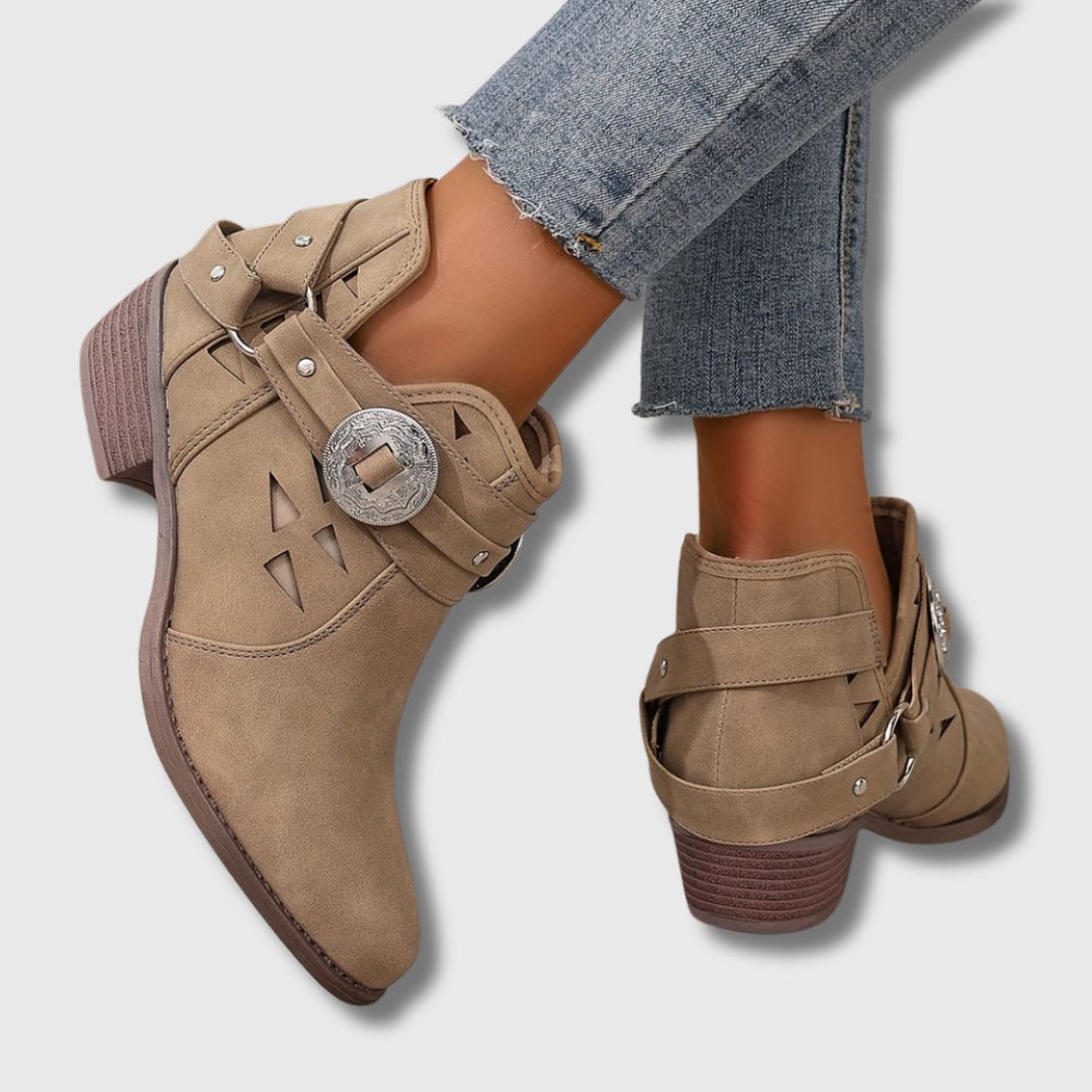 Clara™ | Women's Chic Western Ankle Boots