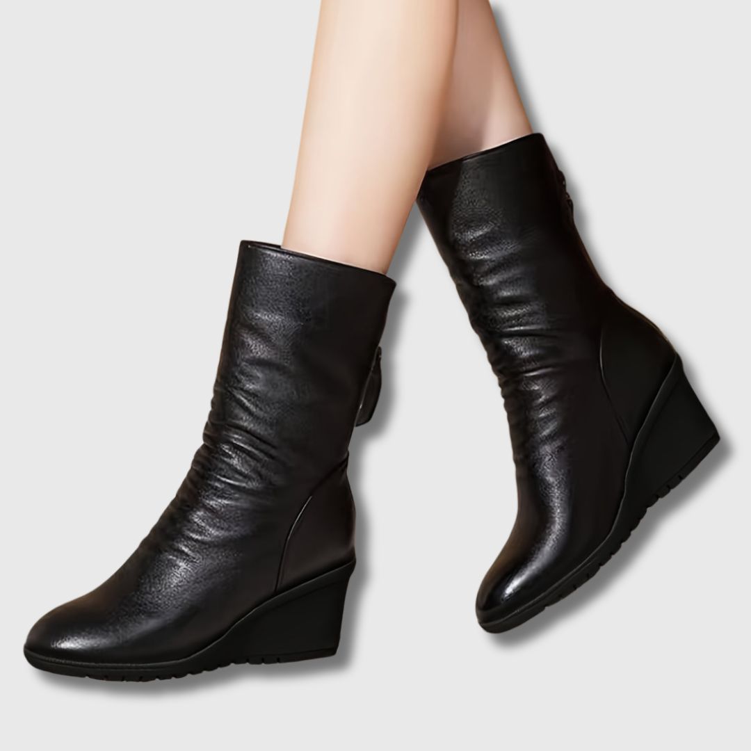 Amalia™ | Mid-Calf Wedge Heel Boots