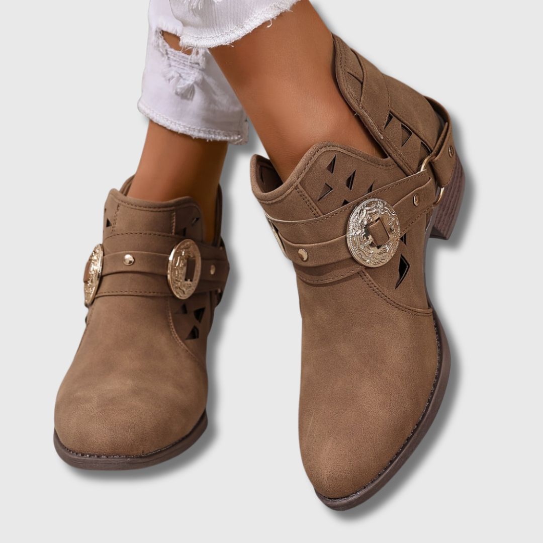Clara™ | Women's Chic Western Ankle Boots