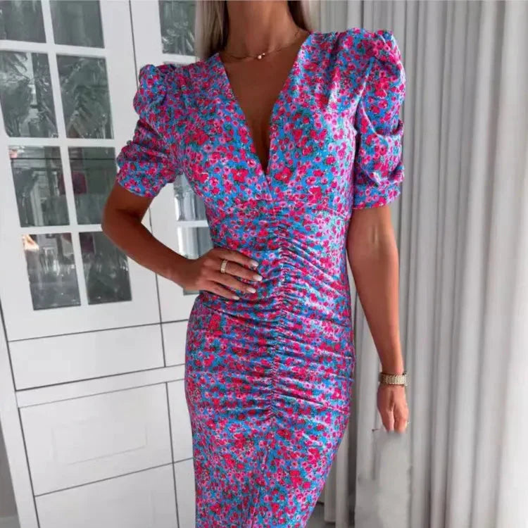 Maya™ | Long Dress with V-Neck
