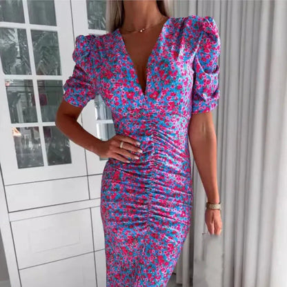 Maya™ | Long Dress with V-Neck