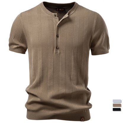 Zalecta | Ribbed Henley Polo