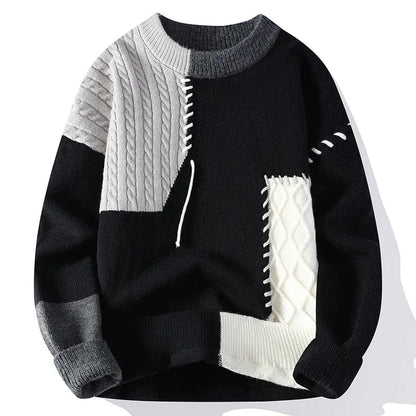 Pascal - Elegant Patchwork Knit Jumper