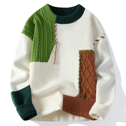 Pascal - Elegant Patchwork Knit Jumper
