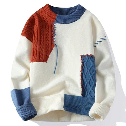 Pascal - Elegant Patchwork Knit Jumper