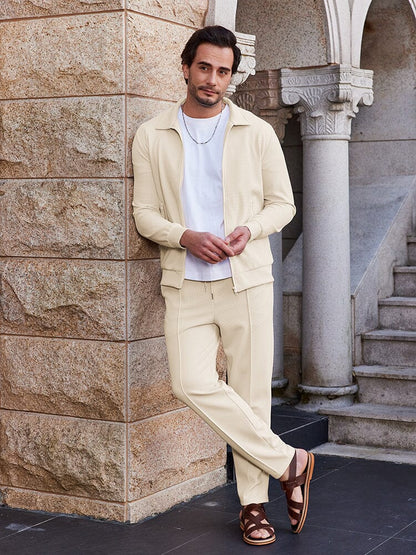 Soft Waffle Jacket Set Athleisure