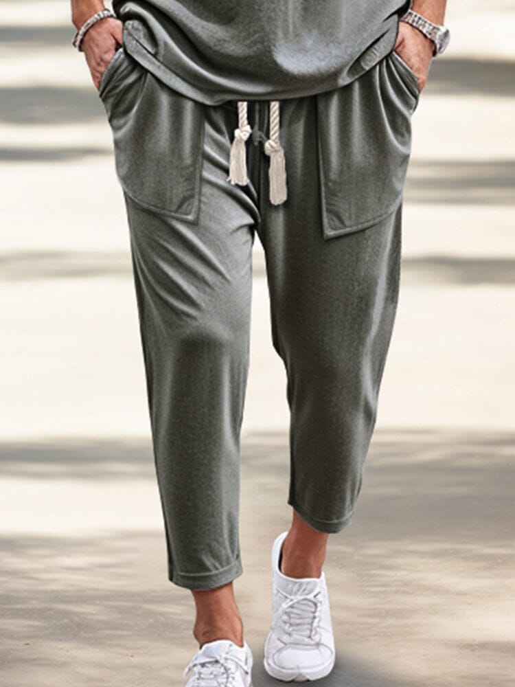 Two-Piece Top and Trouser Set Faux